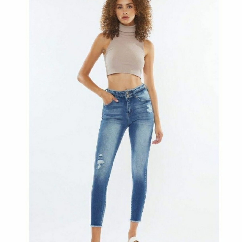 Kancan Skinny Ankle Jeans size 27 Distressed